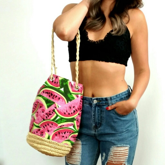 🎉FINAL🎉🌿WATERMELON DRAWSTRING BAG🌿 - Picture 3 of 8