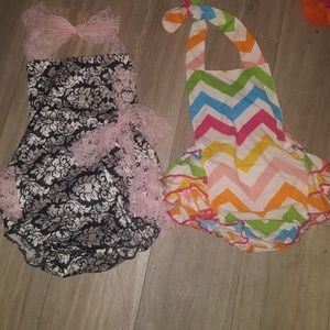 Girls 2t Ruffled rompers