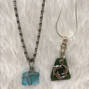 (2) HandMade Seaglass Necklaces