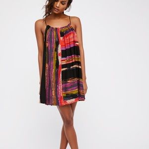 FREE PEOPLE Painted Stripe Mini Dress