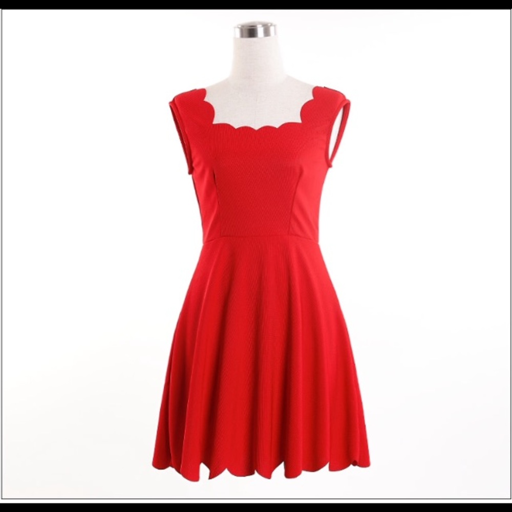 A pretty red classic prom dress