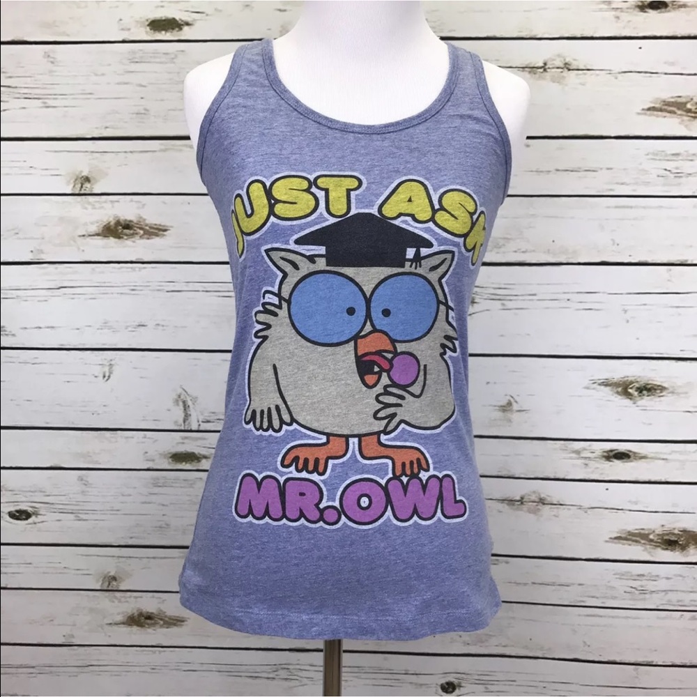 Tootsie Roll Just Ask Mr. Owl Blue Graphic Tank