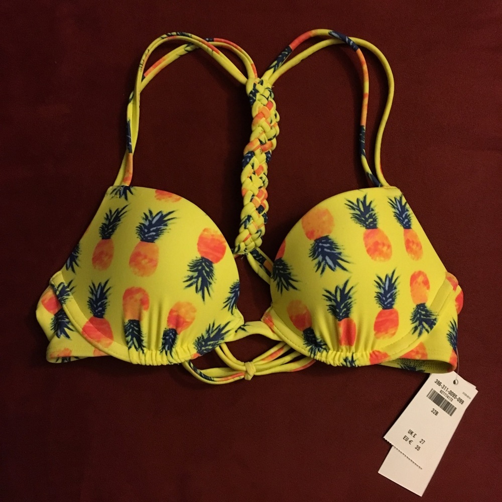 ❌SOLD❌ T-Back Push-Up Plunge Bikini Top (32B) - Picture 1 of 6