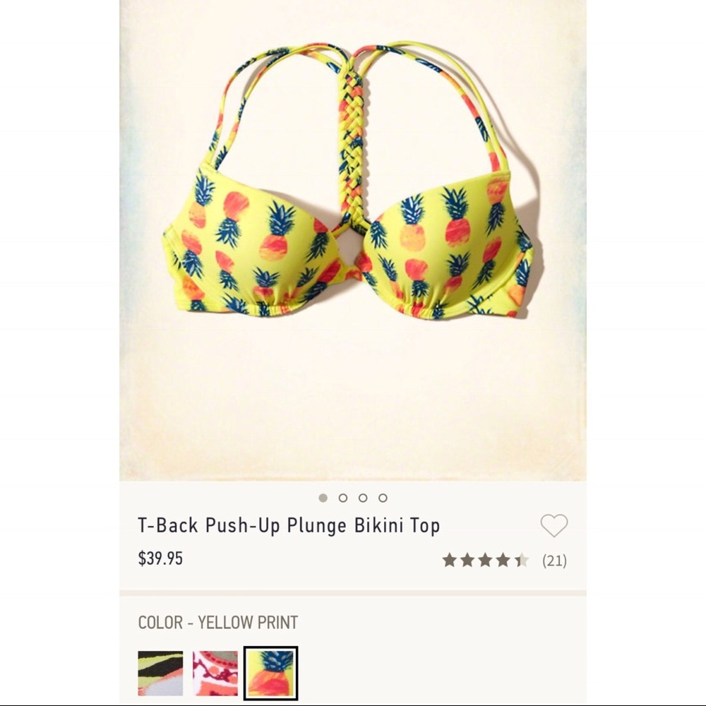 ❌SOLD❌ T-Back Push-Up Plunge Bikini Top (32B) - Picture 4 of 6