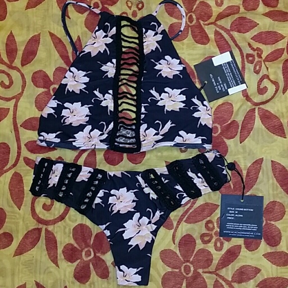 New acacia set aloha malibu P chuns M bikini black - Picture 5 of 7