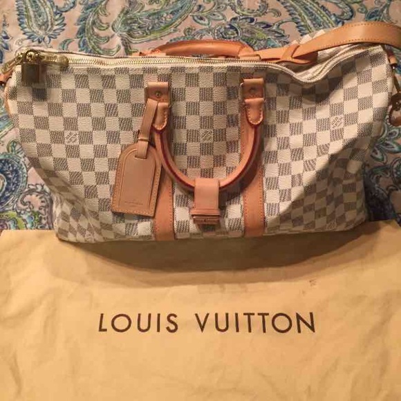 Louis Vuitton Handbags - Azur Louis Vuitton Keepall Bandolier 45