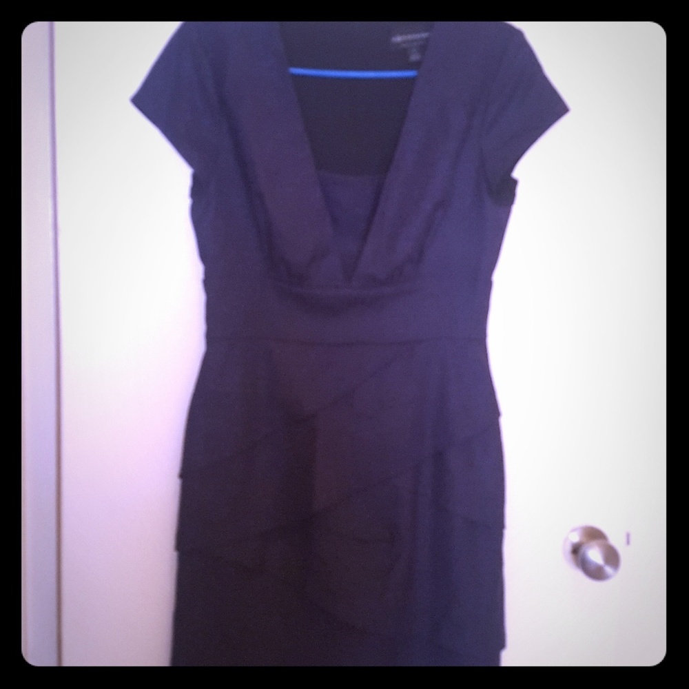 Connected Apparel Blue Tweed Dress.