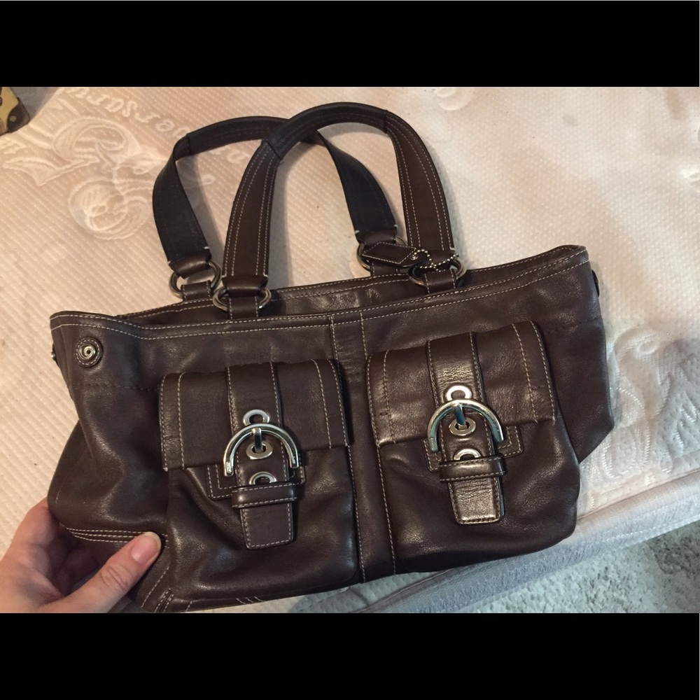 Coach handbag leather brown