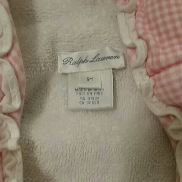 Ralph Lauren Baby Girl Hooded Terry Bathrobe 6 mos - Picture 2 of 3