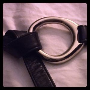 Vintage Avignon Black Leather Belt
