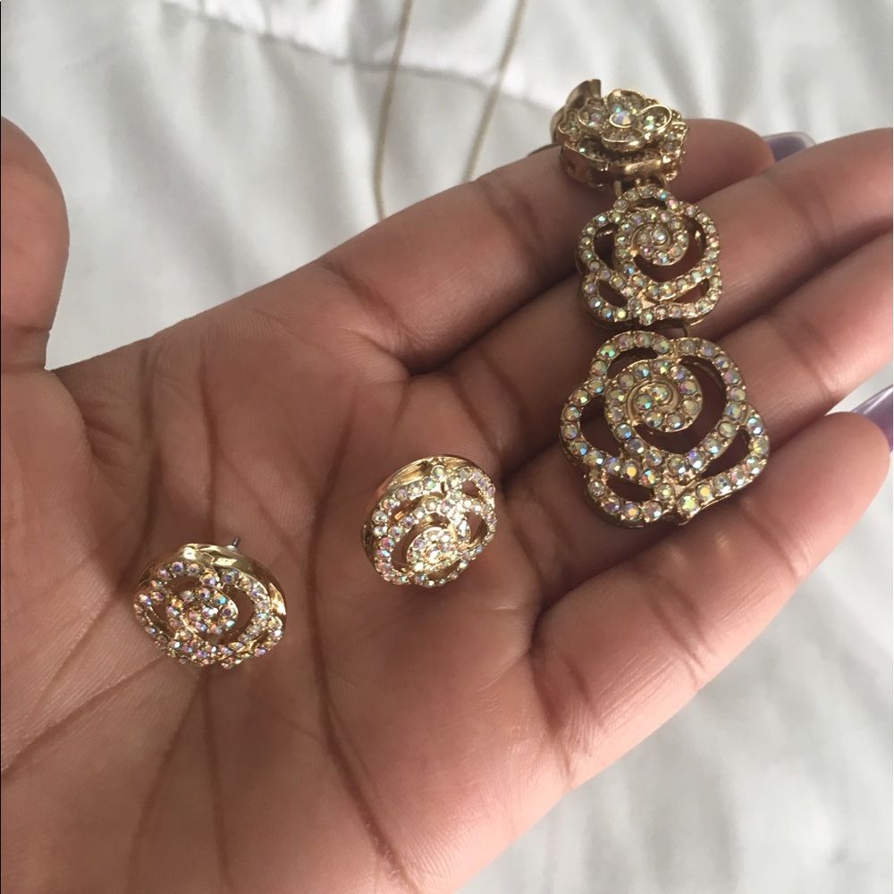 Gold Rose Jewelry set