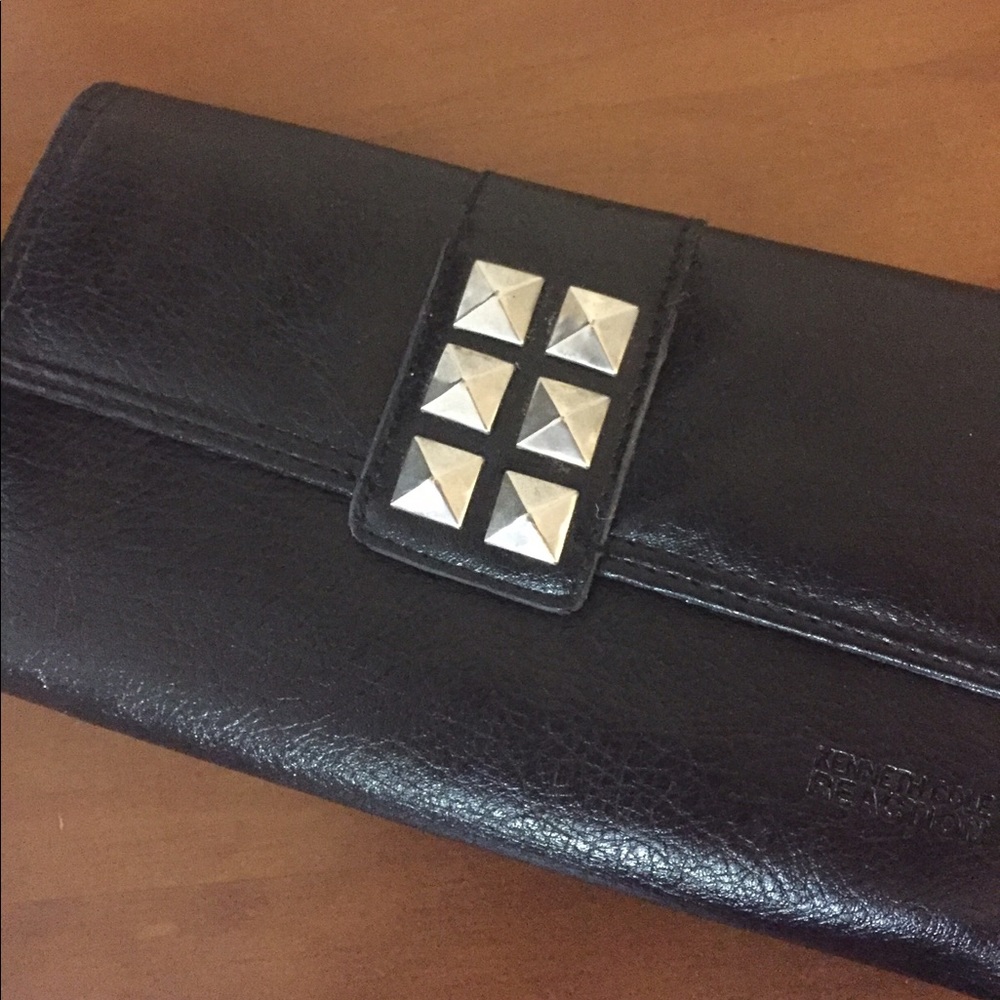 EUC studded full size leather wallet