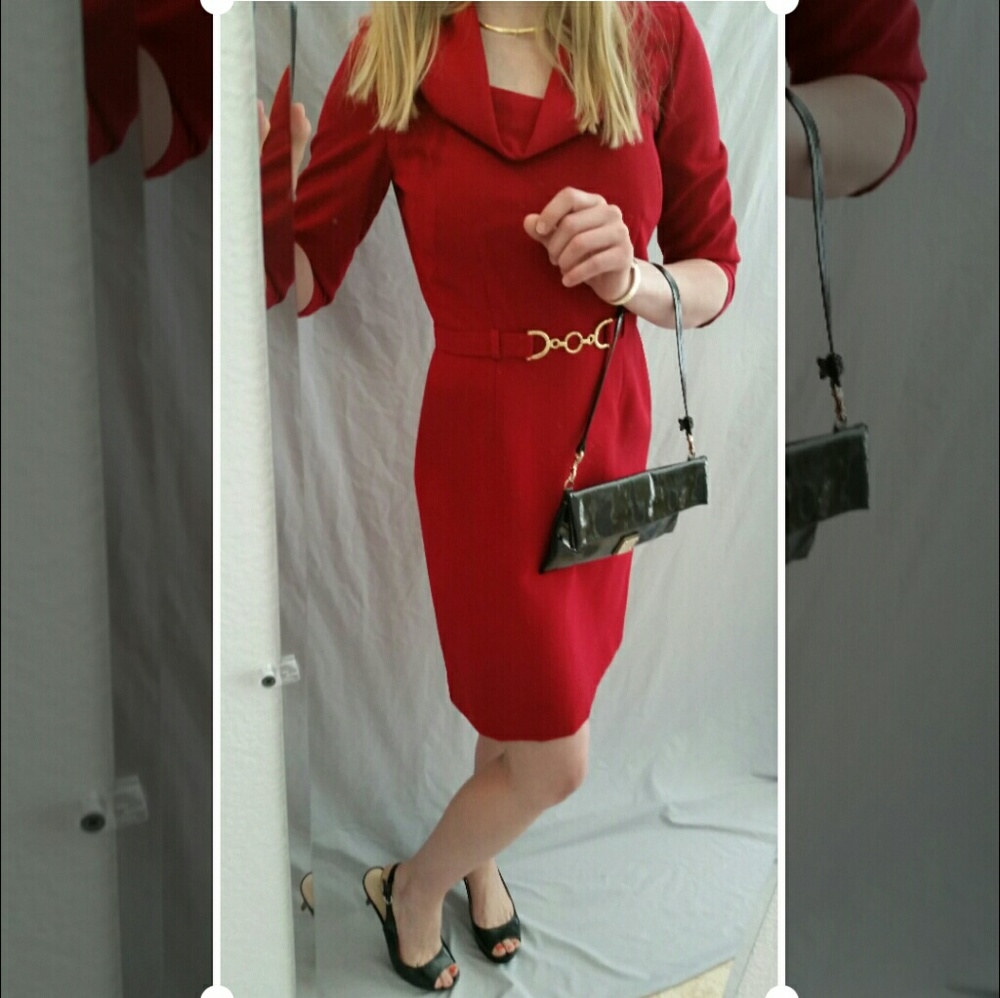 Tahari Arthur S Levine red dress