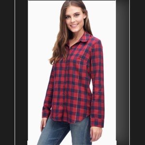 NWT Splendid Women's Pomerelle Flannel Plaid, Red