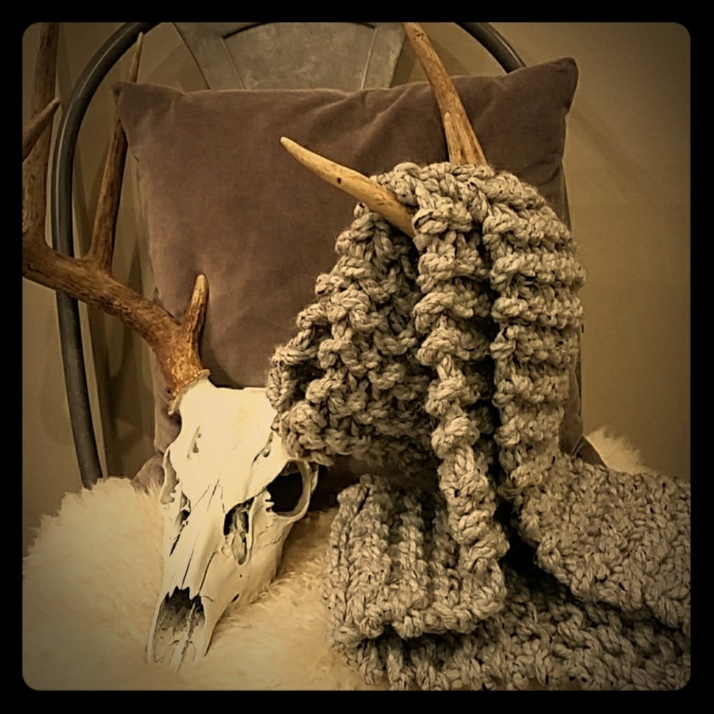 Chunky Marble Knit Infinity Scarf