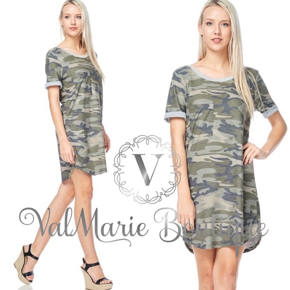 📍CLEARANCE📍French Terry Camouflage Tshirt Dress - Picture 2 of 4
