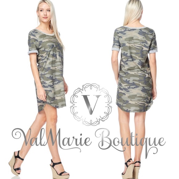 📍CLEARANCE📍French Terry Camouflage Tshirt Dress - Picture 4 of 4