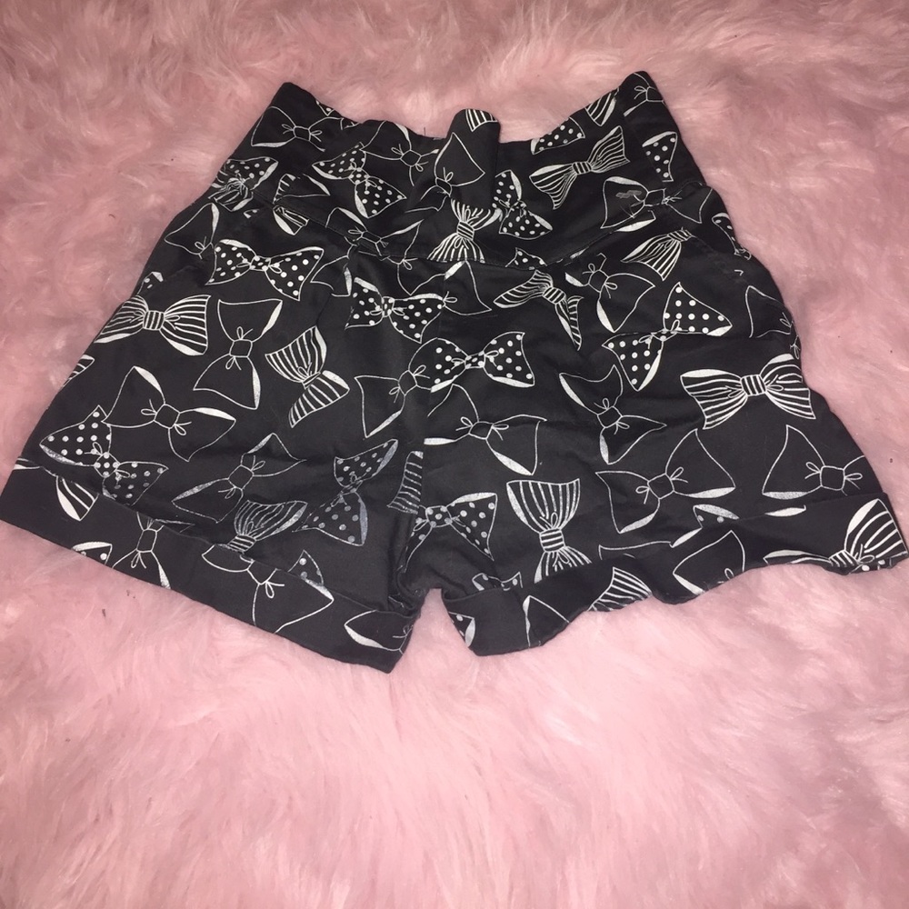 Rojas Bow Print High Waist Shorts