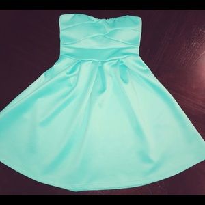 Strapless Tiffany Blue Dress