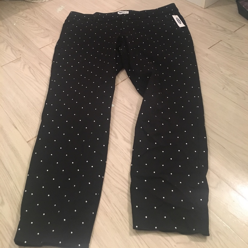 Cropped polka dot dress pants