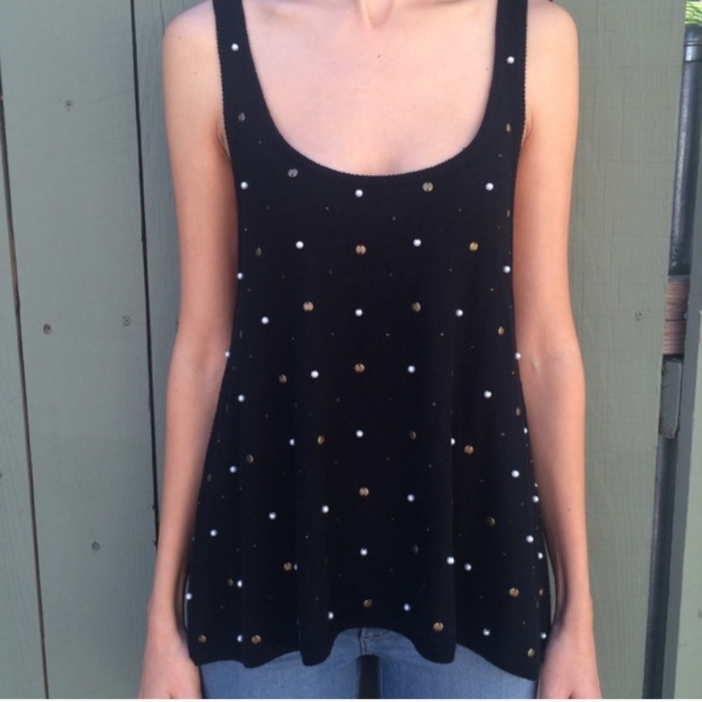 Willow and Clay black beaded sweater tank