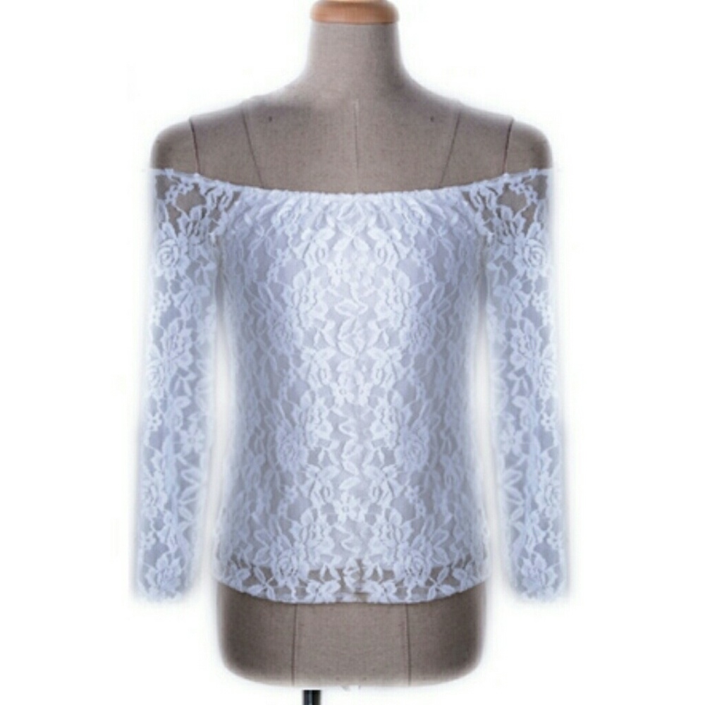 Lace off shoulder blouse - Picture 2 of 4