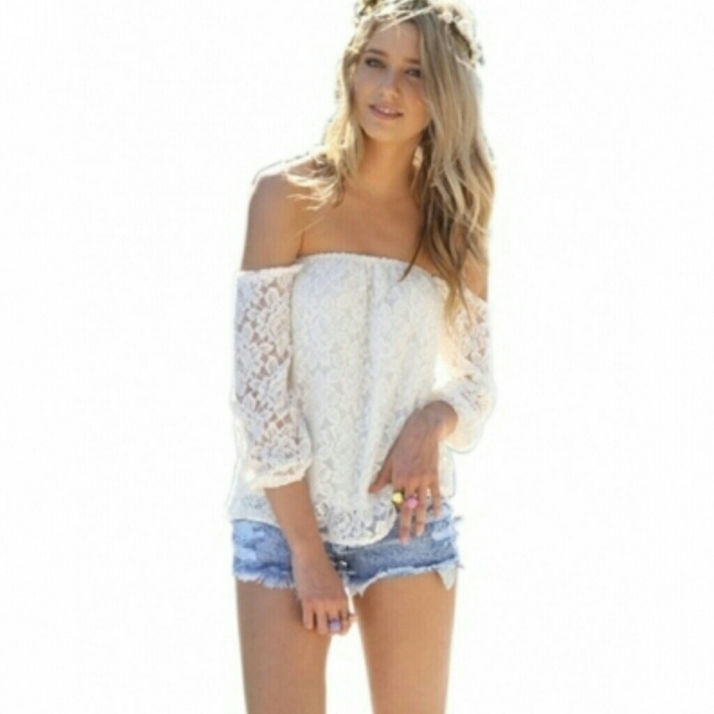 Lace off shoulder blouse - Picture 4 of 4