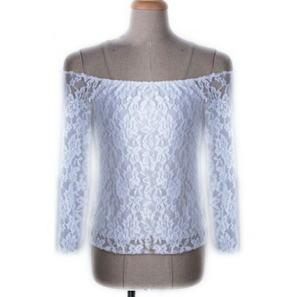 Lace off shoulder blouse - Picture 2 of 4