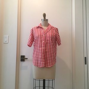 Red and white gingham shirt
