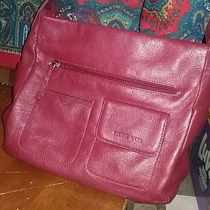 Gorgeous Stone & Co Red Leather Crossbody Bag