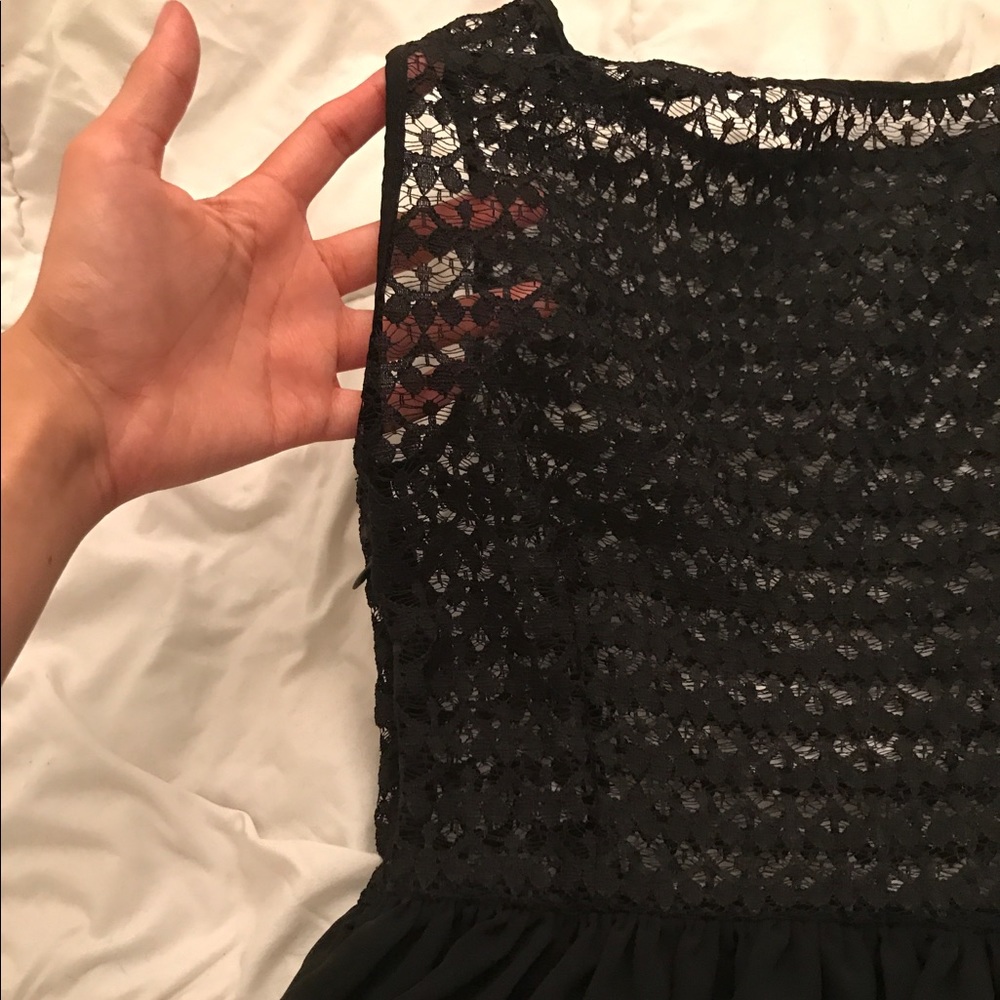 AA BLACK SLEEVELESS LACE CHIFFON DRESS SZ XS - Picture 3 of 4