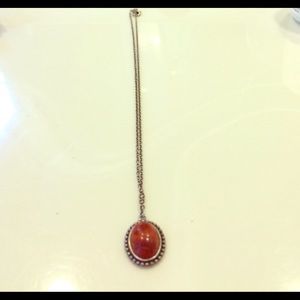 Silpada Retired Sterling silver/red stone necklace