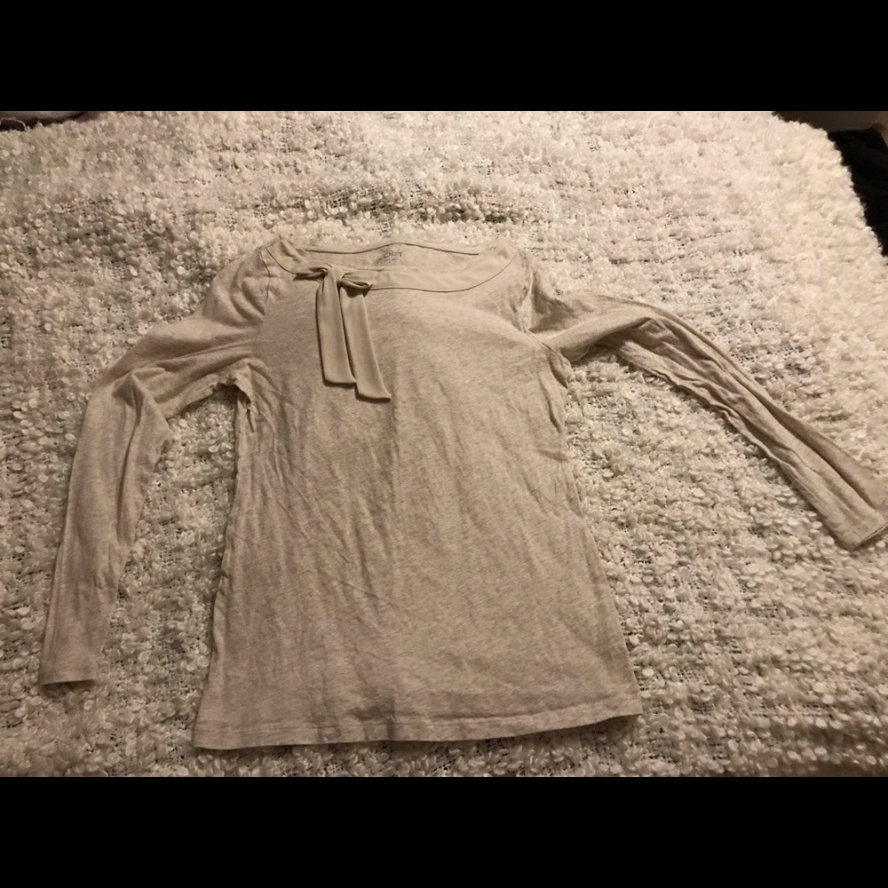 Ann Taylor LOFT Oatmeal Long Sleeve Tee Sz Small