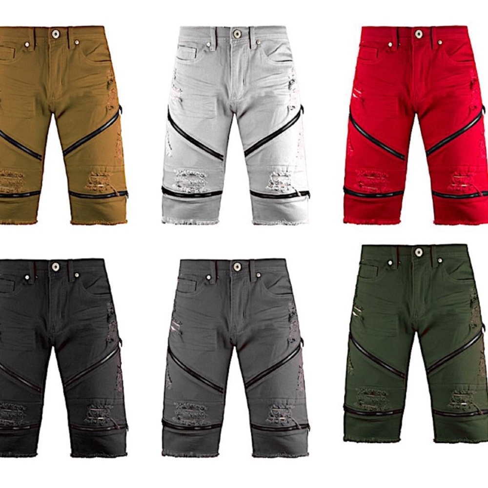 Zipper shorts jeans