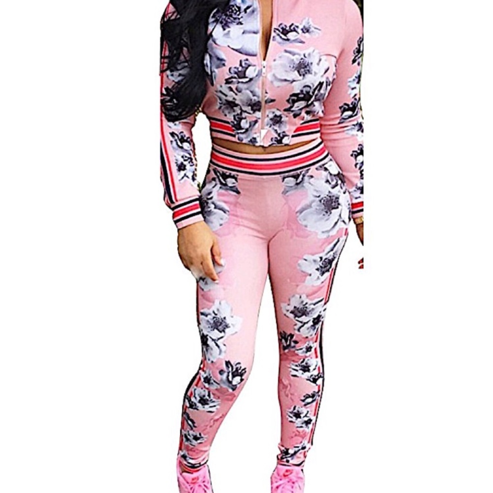 2pc floral print sporty set