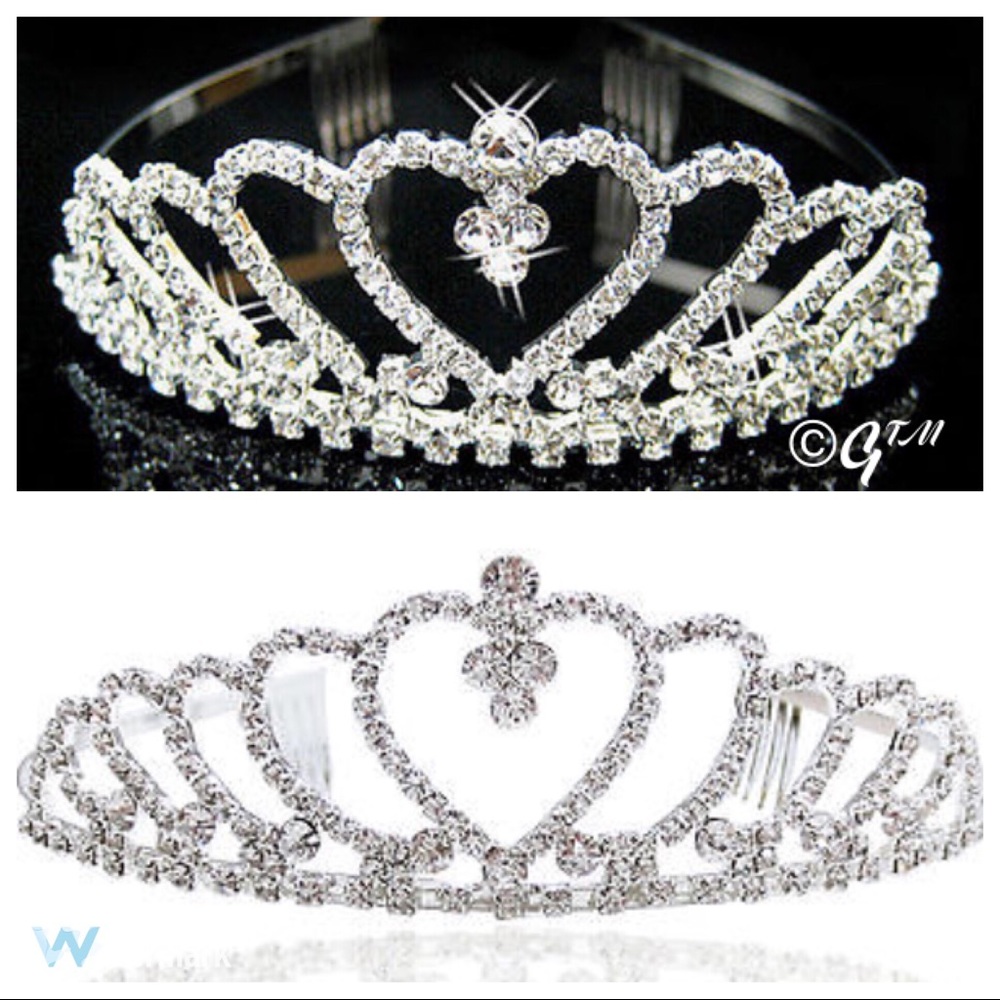 ⭐🏁️Heart Crystal Cz Tiara