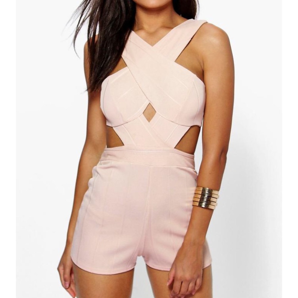 Jenny Cross Front Cut Out Side Bandage Playsuit