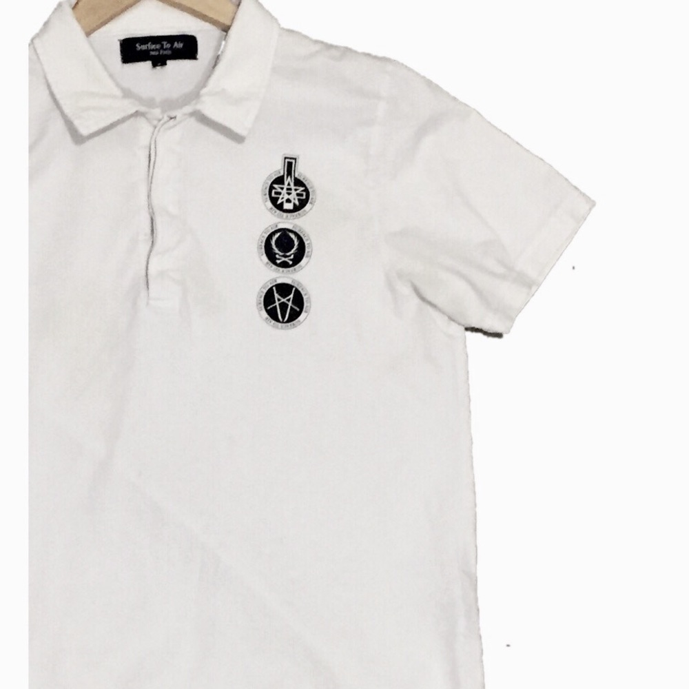 Surface to Air White Polo Shirt Size Small