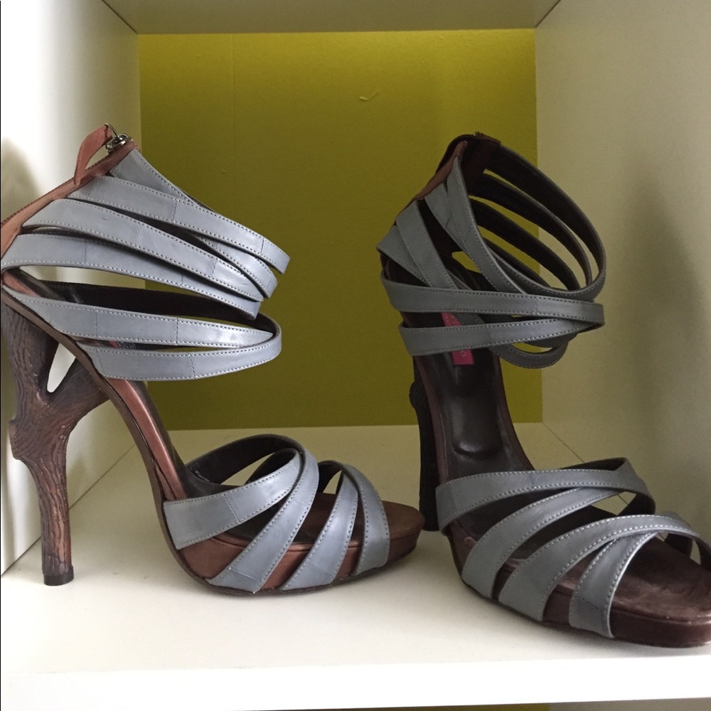 Emanuel ungaro eel skin tree branch shoes size 40