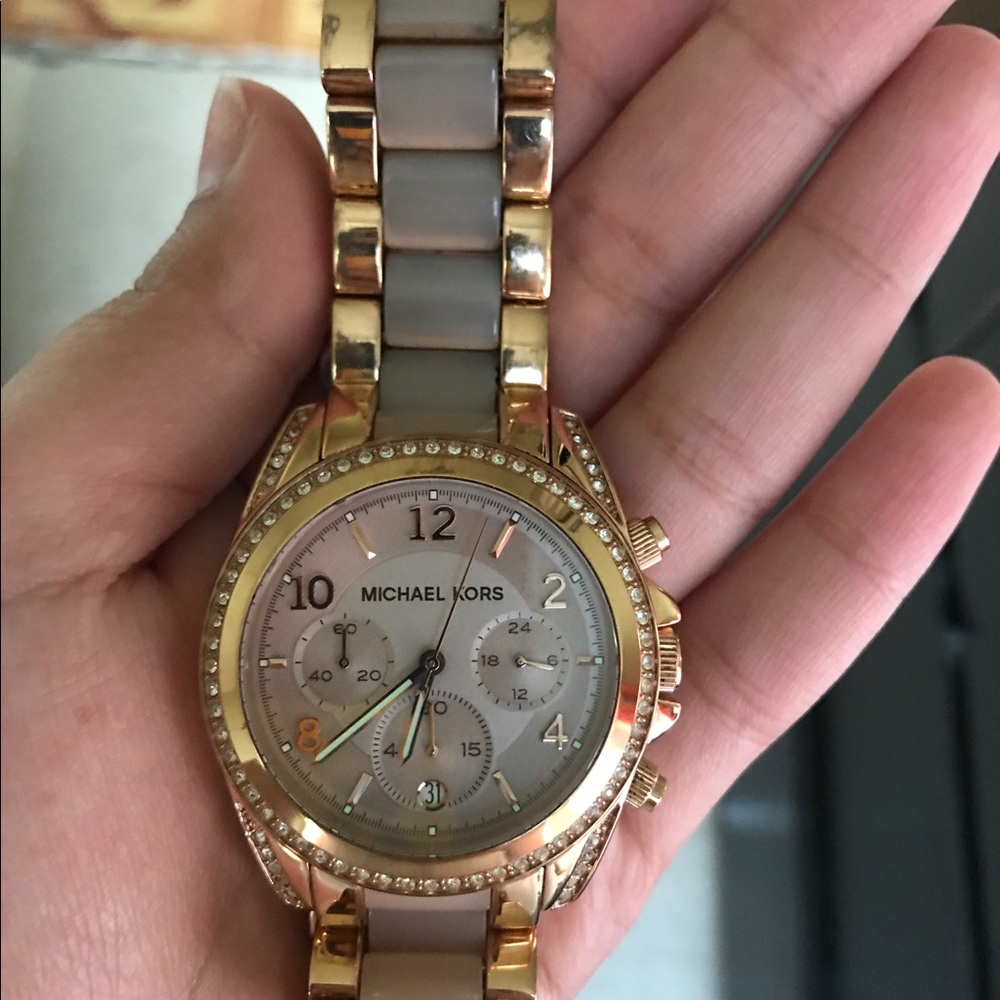 Authentic rose gold Michael kors watch