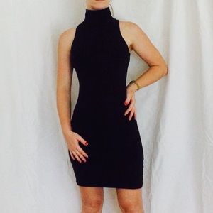 Sleeveless turtleneck dress