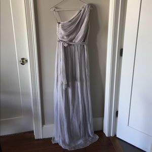 Amsale One Shoulder Chiffon Gown