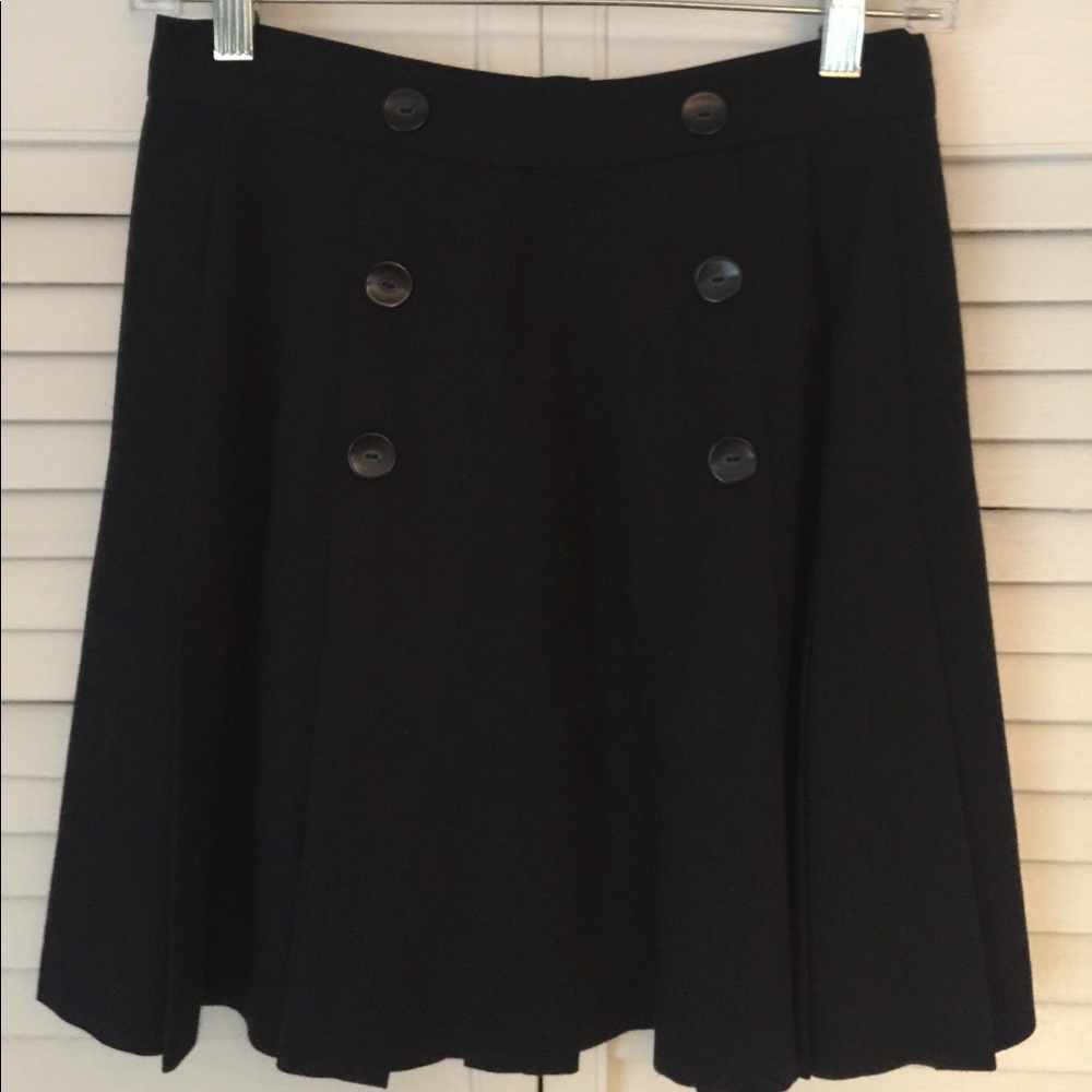 Ann Taylor Pleated Navy Skirt