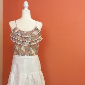 Floral Ruffle-Front Tank