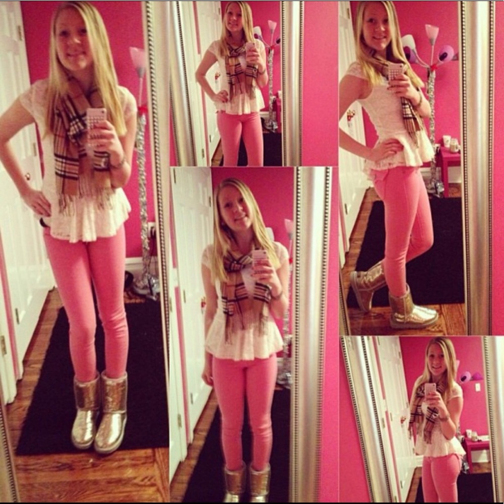 Pink Glitter Serena skinny True Religion Jeans