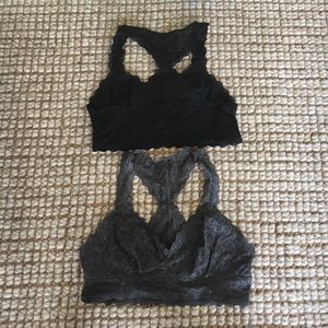 2 lace bralettes