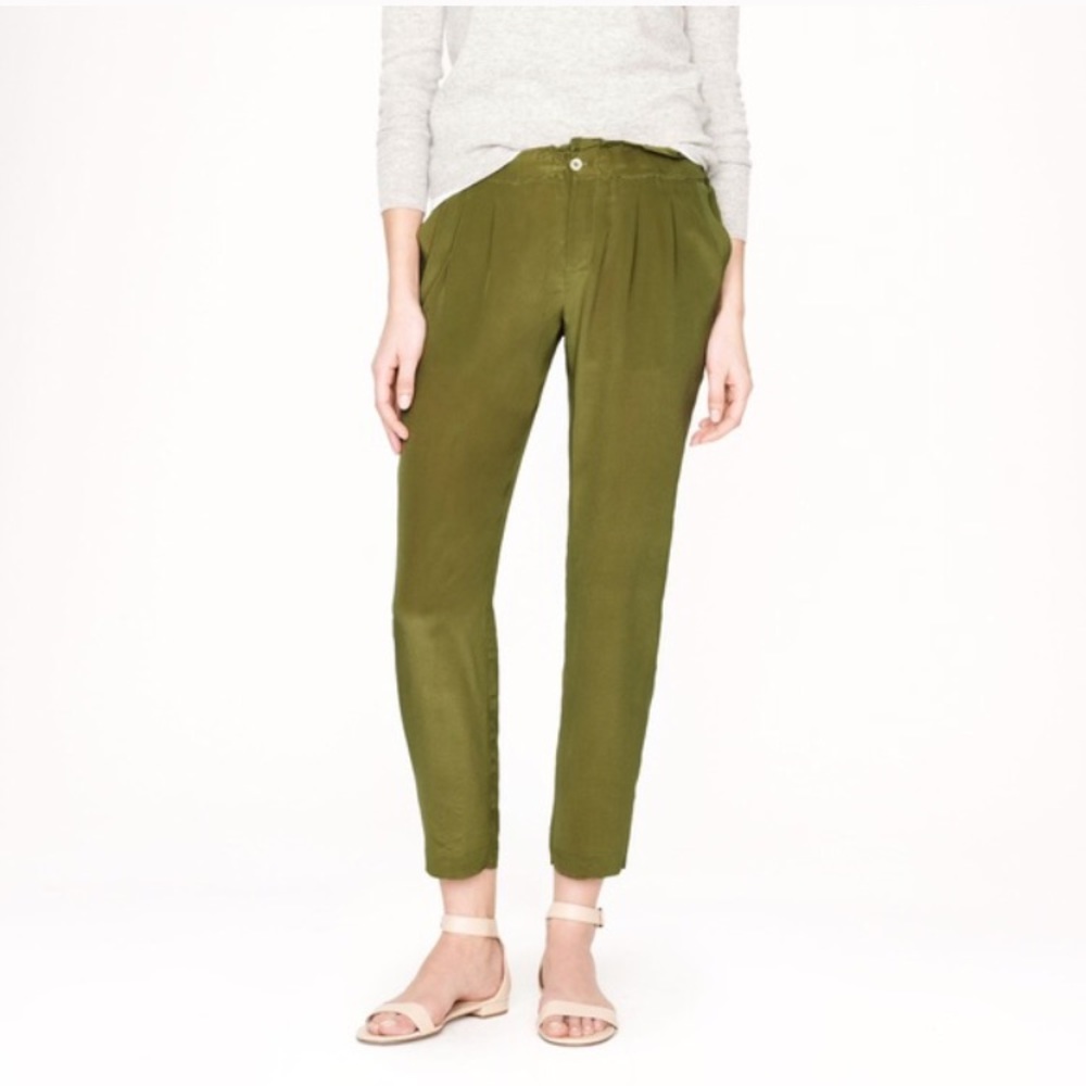 Silk J.Crew Pants Green