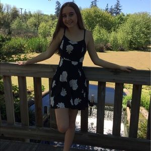 cute lil' black flower sun dress(;