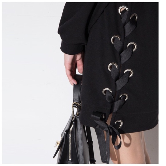 Black Long Ribbon Tie Side Top D40 - Picture 3 of 5