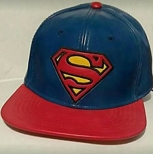Leather Superman snapback hat